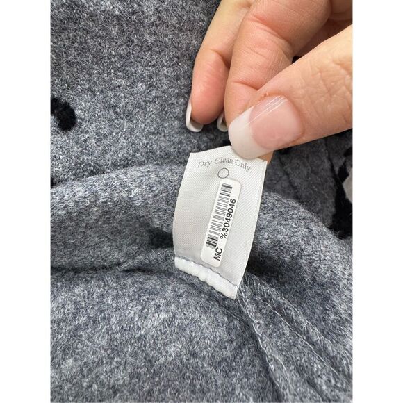 COLDWATER CREEK Ornate Gray/Black Flocked Boiled Wool 3/4 Sleeve Jacket Size XL - Picture 5 of 8